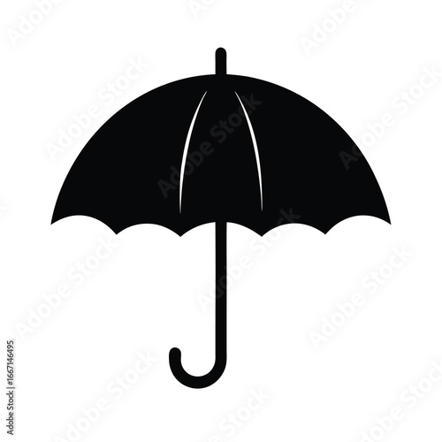 silhouette of an umbrella on white background