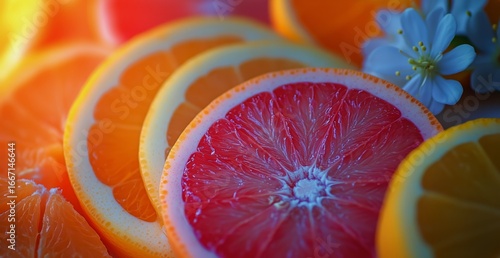 Citrus Slices Arranged Beautifully With Vibrant Colors in a Bright Setting