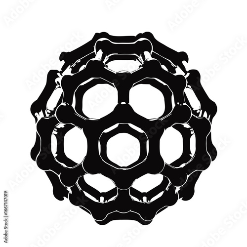 Abstract 3d rendering of a complex geodesic sphere structure