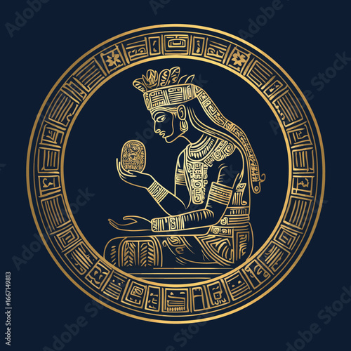 The coin features a modern image of the Mayan calendar, symbolizing Mexican culture and the Aztec civilization