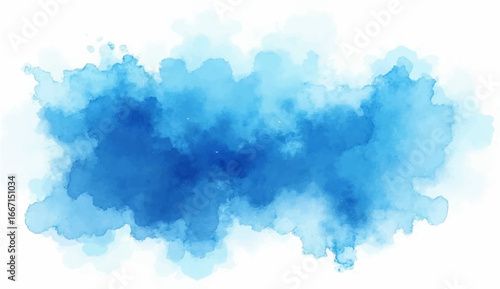 Artistic blue watercolor splash effect template