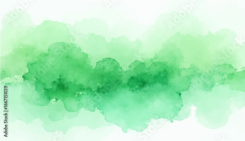 Artistic green watercolor splash effect template