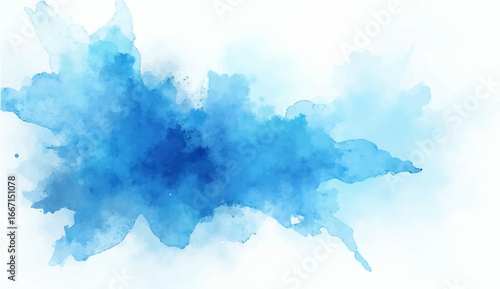Artistic blue watercolor splash effect template