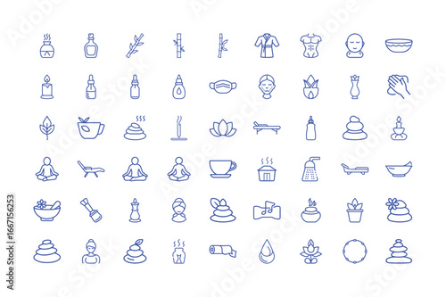 Vector art of spa and wellness icons