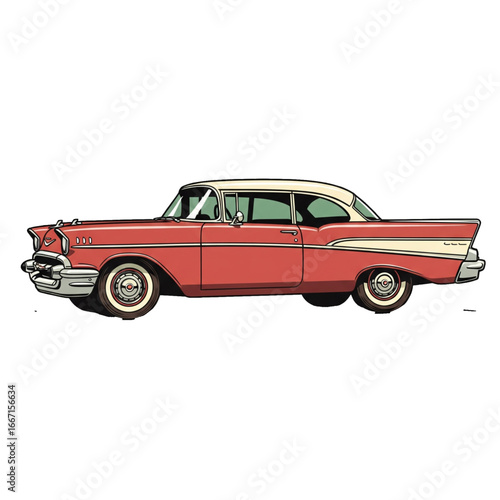 vintage red car