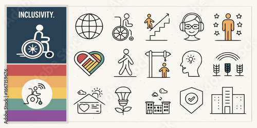 Set of inclusivity wealthy icon vectors 