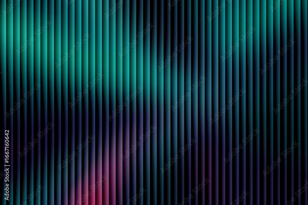 Fototapeta premium Teal and purple vertical stripes with soft glow abstract background