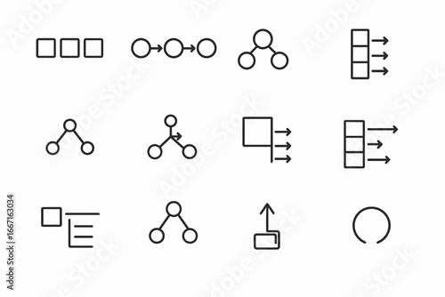 Fifo icon nodes structures arrow icons data vector heap network graph triangle