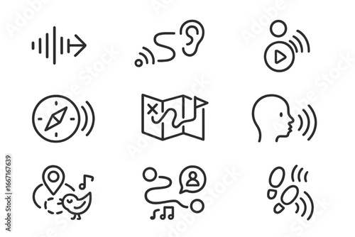 Storytelling journey s icon whisper footstep audio children vector melody voice route