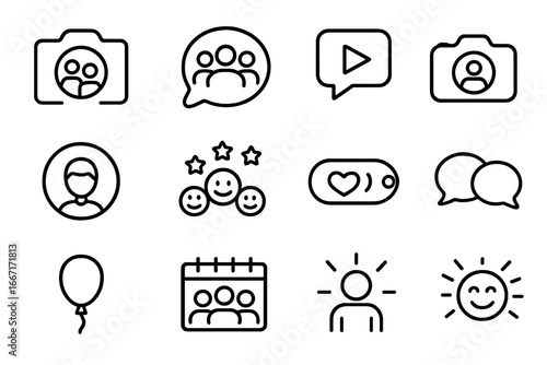 Avatar ar voice message connection grandchild video vector family smiley icon connected