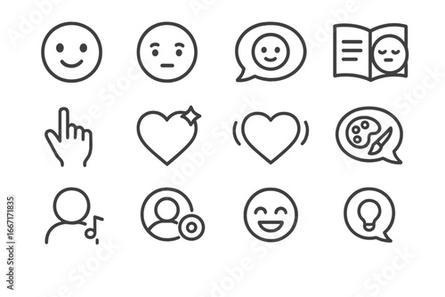 Overlay ai interaction companion icons pulse hobby tag bubble vector virtual icon