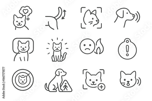 Decoder bark emotion frequency vector icon recognition tracker virtual pet communication alert