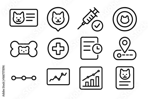 Log profile tag card daily event progression life icon weight pet vector