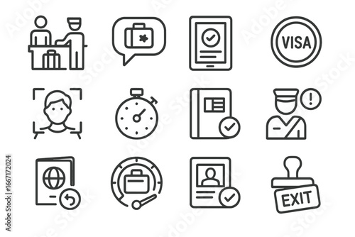 Icons id scanner icon passport badge vector stamp dial form control recheck