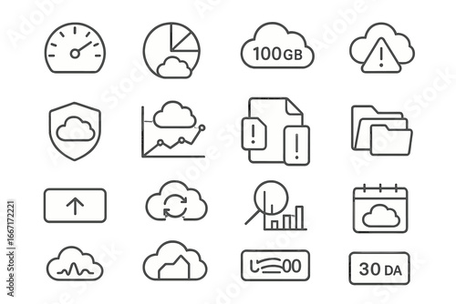 Symbol meter top usage folders sync icon available vector type cloud analytics