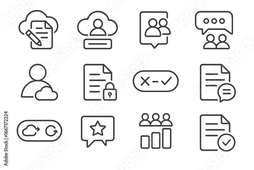 Icons meter cloud vector chat bubble comments user sync icon file document