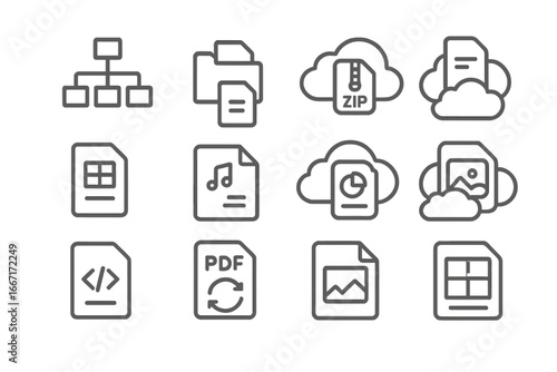 Icon spreadsheet symbol icons file data thumbnail sync document media cloud vector