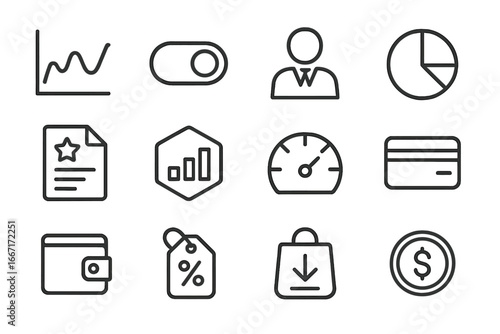 Crypto grid finance icons symbol investment advisor history icon badge graph analytics