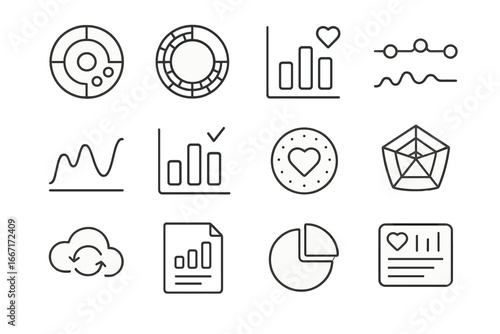 Metrics file vector data icon overview activity screen goal health wearable animation