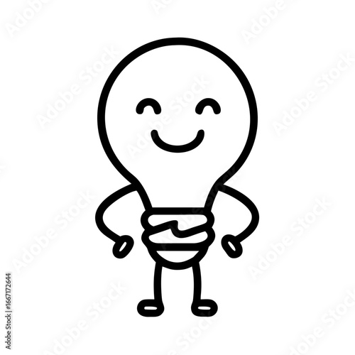 Lightbulb Mascot. Creative idea character for education and marketing