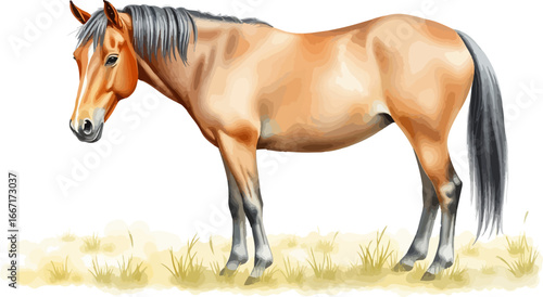 Watercolor vector illustration of a horse.