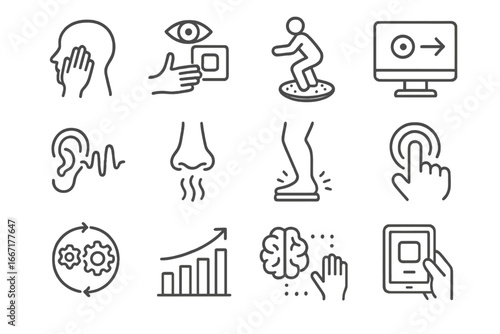 Integration rehab tracker coordination loop icons smell vector adaptive therapy sensory icon