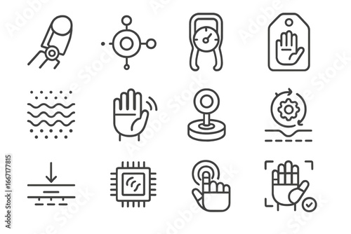 System tactile feedback icon vector touch node loop hand sensor texture robotic