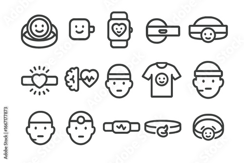 Band expressive tracker pulse wearable ring emotional icon vector sensor shirt emotion