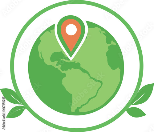 Illustration of world day today depicted through vector art featuring the earth and a location pin