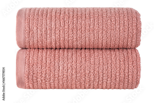 multi-colored Terry cotton bath towels, isolate on a white background