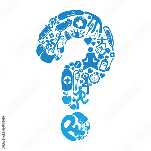 Medical & Wellness Puzzle  Abstract Question Mark Composition