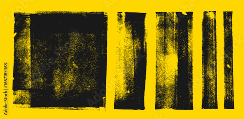 Grungy linocut stamp textures. Grange letterpress background set.