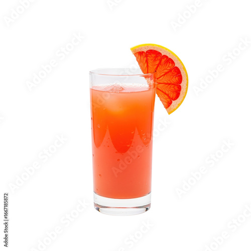Wallpaper Mural Refreshing tall glass of orange juice with grapefruit slice isolated on transparent background Torontodigital.ca