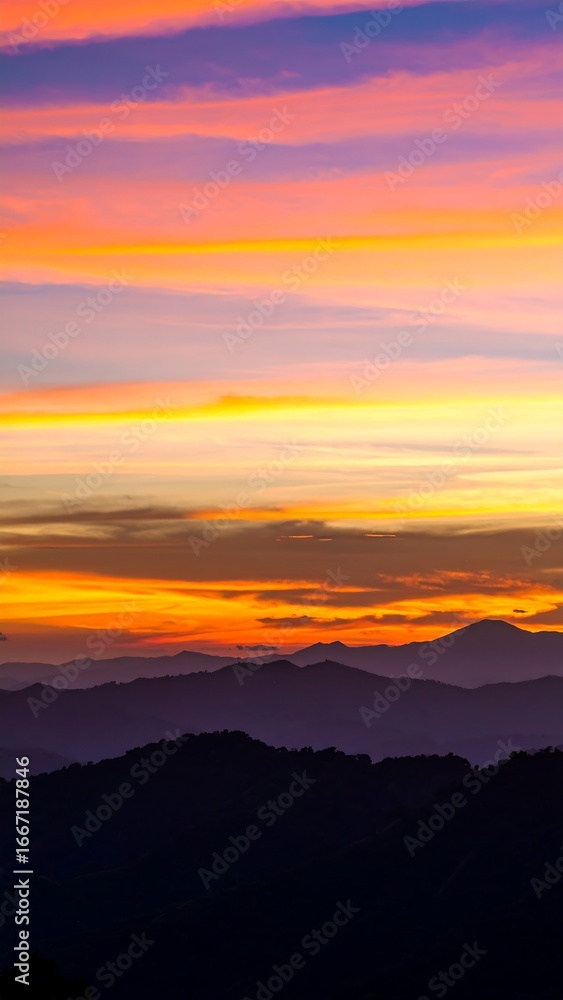 Obraz premium Colorful mountain sunset