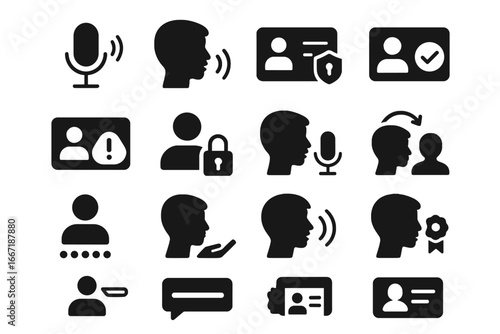 Interaction control feedback recognition alert icons reset consent voice icon activation vector