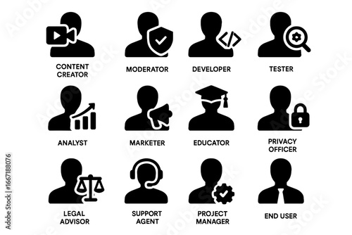 Icon end agent vector moderator user privacy deepfake tool project support manager
