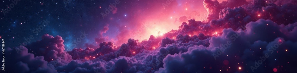 Fototapeta premium Giant star cluster, vibrant nebula, ethereal glow , sky, space