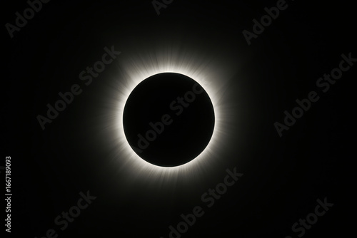 Total Solar Eclipse with Dark Sky and Corona Glow