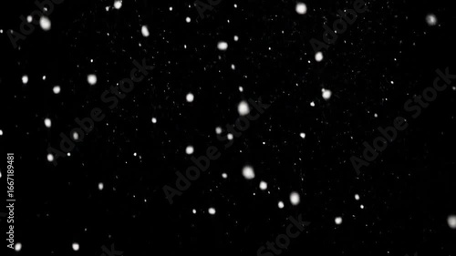 Seamless Loop Of Falling Snow With No Wind On Black Background Ideal For Winter Holiday And Festive Christmas Season Concepts With High Detail And Elegance