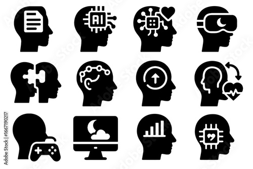 Stimulation interface overlay emotional memory vector subconscious dream futuristic technology visualization icon