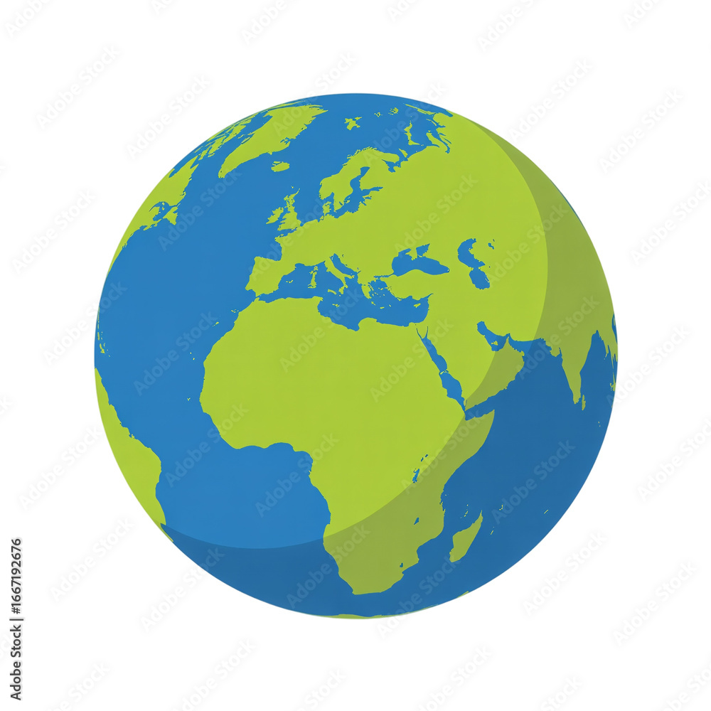 Naklejka premium Earth illustration showcasing Europe, Africa, and Asia, ideal for global business concepts and environmental themes