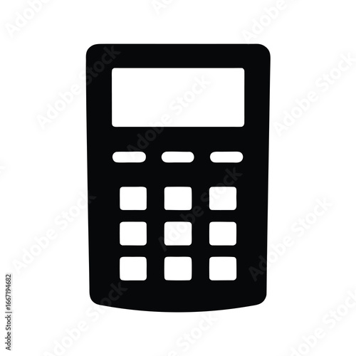 : silhouette of handheld calculator icon