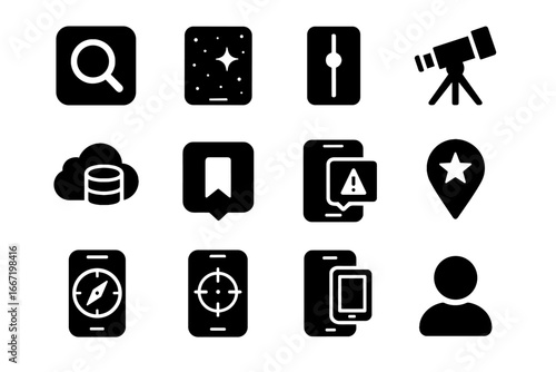 Mirror icon ar zoom target access vector telescope observation event database app