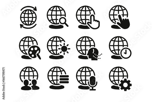 Control zoom recognition activation vector wireless icons sensitivity icon brightness globe holographic