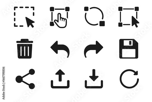 Export reset vector icon redo share delete save import ai actions undo