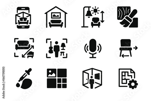 Interface material icon ai tools vector voice decor simulation style augmented swap