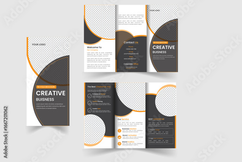 modern trifold business brochure template.