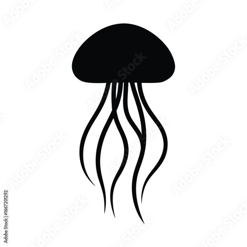 jellyfish, silhouette, marine, ocean, tentacles, aquatic, underwater, sea, creature, glow, translucent