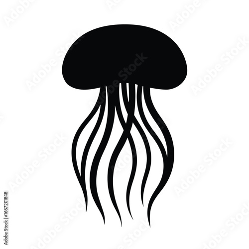 jellyfish, silhouette, marine, ocean, tentacles, aquatic, underwater, sea, creature, glow, translucent