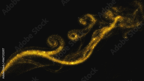 Abstract shiny gold glitter wave. Abstract vector background